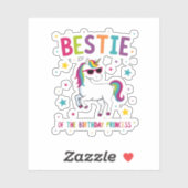 Bestie of the Birthday Princess Girl Dabbing Unico Sticker (Vel)