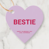 Bestie paarse hart leuk schattig Valentijnsdag Bedankjes Labels (Voorkant)
