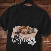 Bestie Pet's Modern Grunge Cool Naam Foto Paw T-shirt