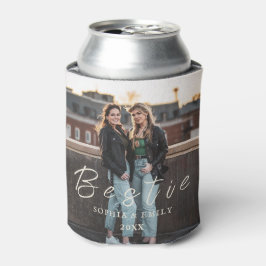 Bestie Photo Collage Can Cooler – Custom Name 
