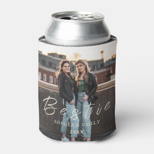 Bestie Photo Collage Can Cooler – Custom Name  (Blikje Voorkant)