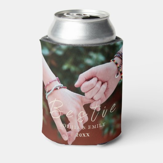 Bestie Photo Collage Can Cooler – Custom Name  (Blikje Achterkant)