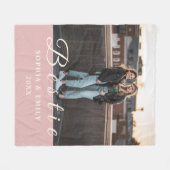 Bestie Photo Collage Fleece Blanket with Names (Voorkant (Horizontaal))