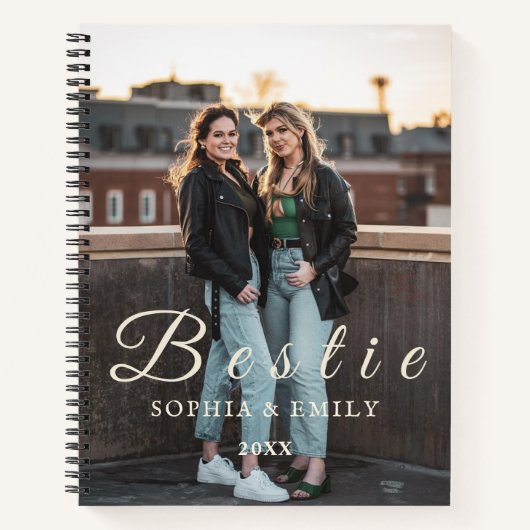 Bestie Photo Collage Notitieboek – Namen & Jaar (Voorkant)