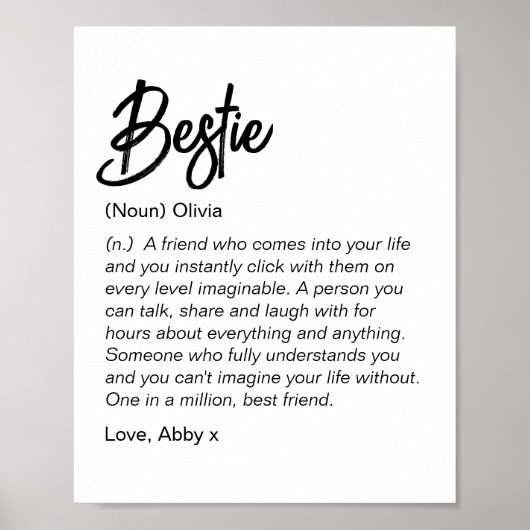 Bestie Poster Beste vriend cadeau (Voorkant)