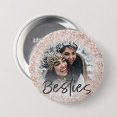 Bestie Roos Gold Glitter-fotosjabloon Ronde Button 7,6 Cm (Voorkant /achterkant)