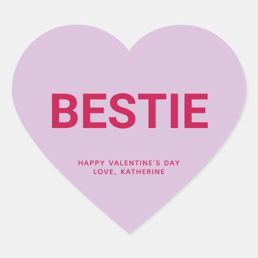Bestie schattig leuk Valentijnsdag gesprek Hart Sticker (Voorkant)