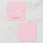 Bestie schattige vriendschapsarmband roze Valentij Informatiekaartje (Voorkant / Achterkant)