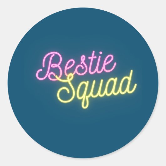 Bestie Squad Best Friends Forever  Ronde Sticker (Voorkant)