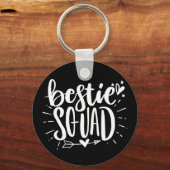 Bestie Squad BFF Best Friend Lettering Quote Sleutelhanger (Voorkant)