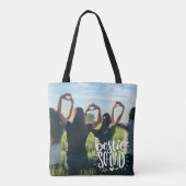 Bestie Squad Persoonlijke foto BFF Lettering Tote Bag (Achterkant)