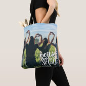 Bestie Squad Persoonlijke foto BFF Lettering Tote Bag (Dichtbij)