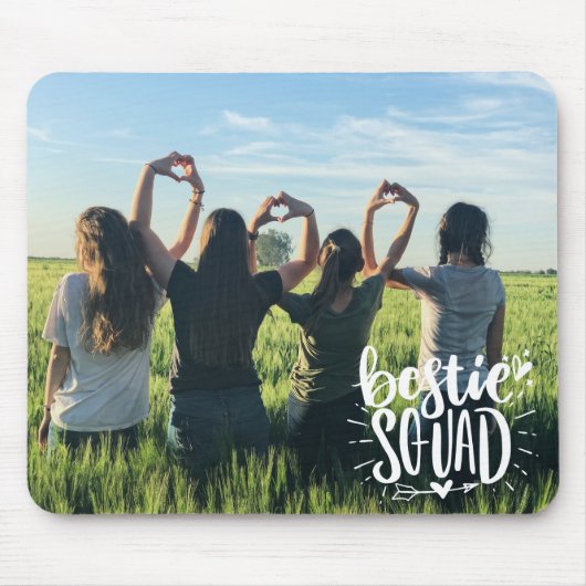 Bestie Squad Persoonlijke foto BFF-overlay Muismat (Voorkant)