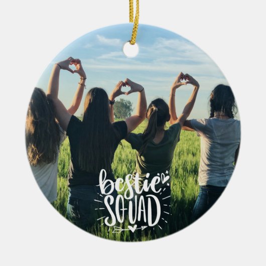 Bestie Squad Persoonlijke foto BFF-vriendschap Keramisch Ornament (Voorkant)