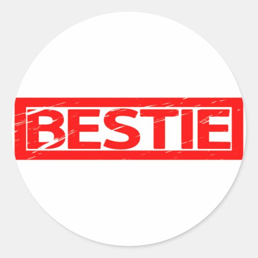 Bestie Stamp Ronde Sticker (Voorkant)