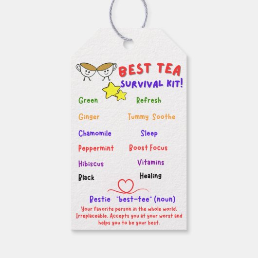 Bestie(thee)overlevingskit Cadeaulabel (Achterkant)