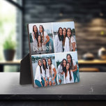 Bestie Trendy Typografie 4 Foto Keepsake Fotoplaat<br><div class="desc">Vier je vriendschap met je bestie(s) met deze schattige 4 x foto keepsake plaquette,  met "besties" in trendy transparante letters langs de onderkant van het bovenste afbeelding met naam/namen.</div>