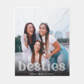 Bestie Trendy Typografie Foto Keepsake Fleece Deken (Voorkant)
