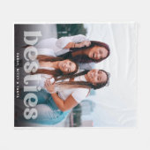 Bestie Trendy Typografie Foto Keepsake Fleece Deken (Voorkant (Horizontaal))