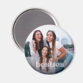 Bestie Trendy Typografie Foto Keepsake Magneet (Voorkant / Achterkant)