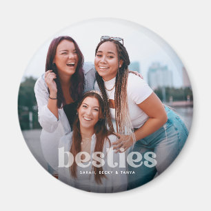 Bestie Trendy Typografie Foto Keepsake Magneet