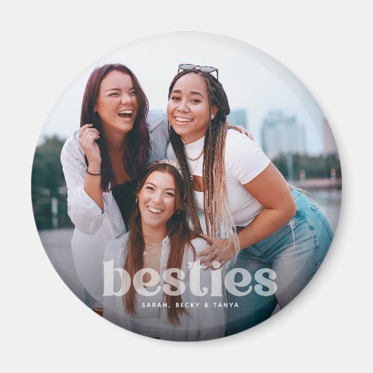 Bestie Trendy Typografie Foto Keepsake Magneet (Voorkant)