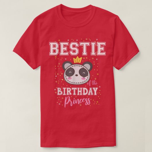 Bestie van de Birthday Princess Cute Panda Beer B- T-shirt (Design voorkant)