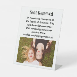Bestie van de bruid bruiloft gedenkplaat teken reclamebord met voetstuk