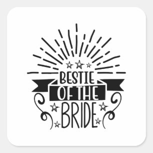 Bestie van de bruid vierkante sticker