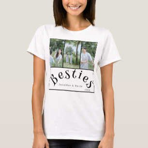 Bestie voor altijd! 3-Foto Collage Vrouwen T-shirt