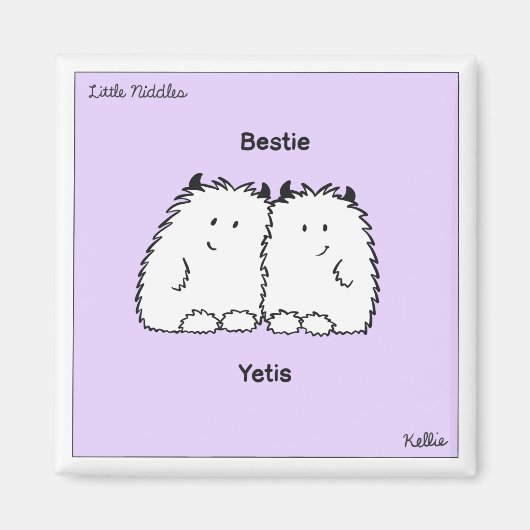 Bestie Yetis Little Niddles Magnet (Voorkant)