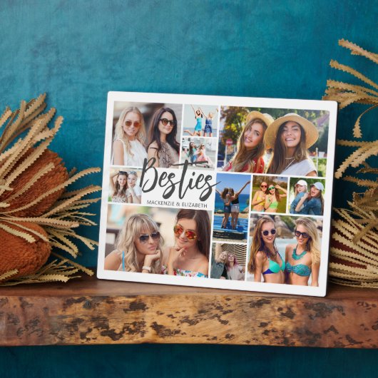 Besties 11 Fotocollage Modern Script Fotoplaat (Zijkant)