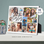 Besties 11 Fotocollage Modern Script Fotoplaat<br><div class="desc">Creëer een unieke en leuke gepersonaliseerde, aangepaste kleur fotogeheugen fleece deken voor uw beste vriend of BFF met behulp van deze eenvoudig te uploaden foto collage grid sjabloon met 11 afbeeldingen in verschillende vormen en maten, zowel horizontaal als verticaal om een breed scala aan fotografische onderwerpen tegemoet te komen. De...</div>