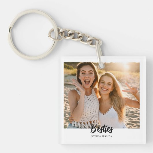 Besties 2 Foto gepersonaliseerd Sleutelhanger (Voorkant)