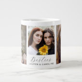 Besties 3-foto sjabloon vriendschap grote koffiekop (Voorkant)