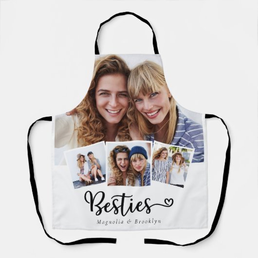 Besties 4 Foto Collage Beste Vriend Schort (Voorkant)