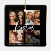 Besties 4 foto's bestfriend black ornament (Achterkant)
