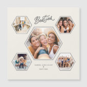 Besties 5 Foto Aangepaste Collage Script Magneet (Voorkant)