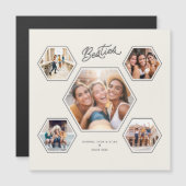 Besties 5 Photo Custom Collage Script Magnet (Voorkant / Achterkant)
