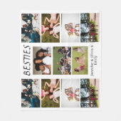Besties Aangepaste Fotocollage & Namen Fleece Blan Deken (Voorkant)