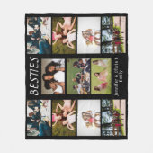 Besties Aangepaste Fotocollage & Namen Fleece Blan Deken (Voorkant)