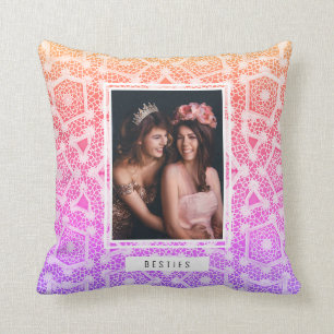 Besties Best Friend Foto Colorful Ombre Kussen