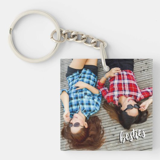 Besties | Best Friend Script Photo Sleutelhanger (voorkant)