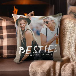 Besties Best Friends Typography Photo Kussen