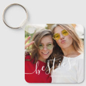 "Besties" Beste Vriend Gepersonaliseerde Foto Sleutelhanger (Voorkant)