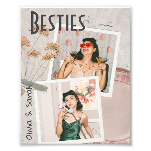 Besties beste vrienden aangepaste namen foto afdruk (Voorkant)