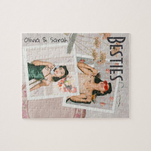 Besties beste vrienden aangepaste namen foto legpuzzel (Horizontaal)