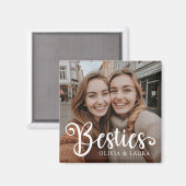 Besties beste vrienden aangepaste namen foto magneet (Voorkant / Achterkant)