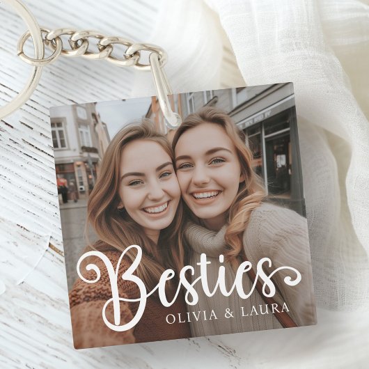 Besties beste vrienden aangepaste namen foto sleutelhanger