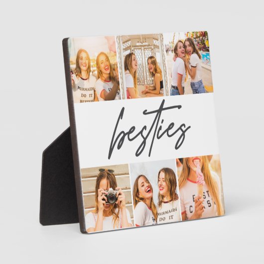 Besties Beste Vrienden Foto Collage Plaque Fotoplaat (Voorkant)